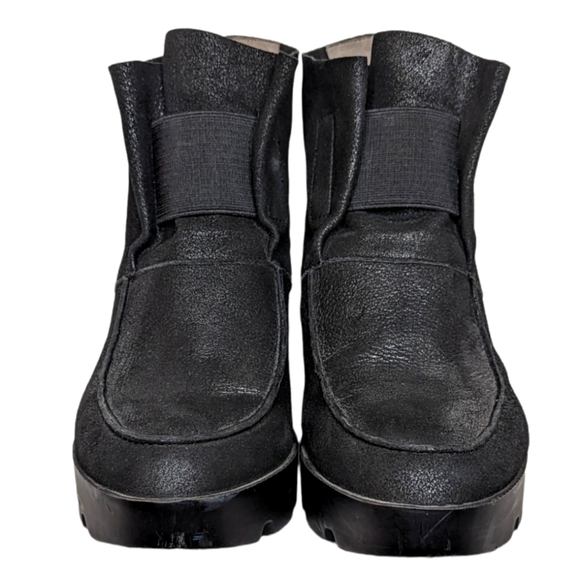 Eileen Fisher Shoes Women's Sz 7.5 Black Suede Wedge Platform Slip On - Picture 12 of 12